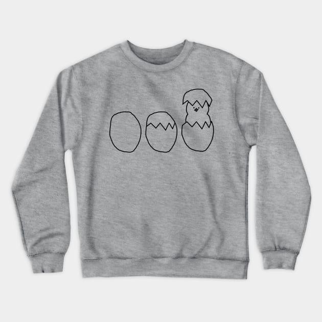 Easter Eggs with a Baby Chick Outline Crewneck Sweatshirt by ellenhenryart